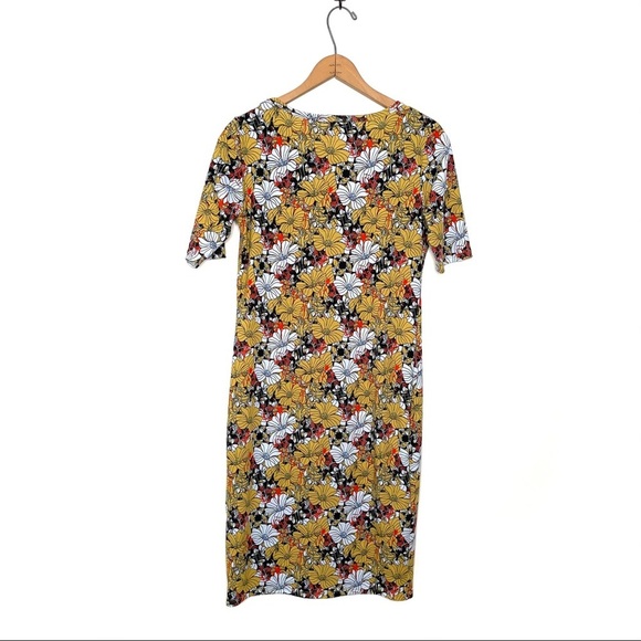 LuLaRoe | Julia Yellow Floral Multicolor Dress - Picture 3 of 5